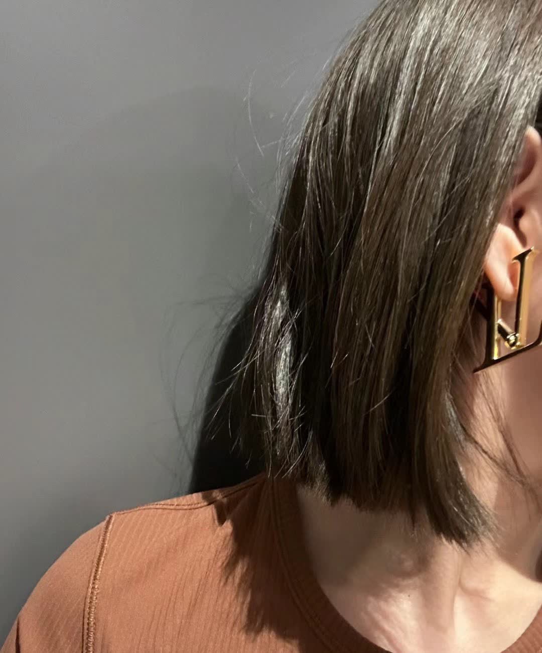 Louis Vuitton Earrings - Gold 'LV' Logo Design
